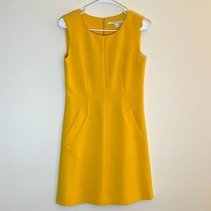 Diane von Furstenberg yellow cocktail dress.